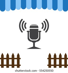 Microphone Icon Vector flat design style