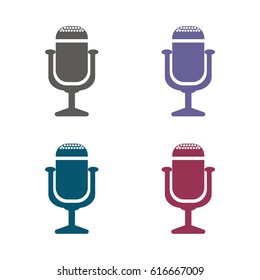 Microphone Icon Vector flat design style