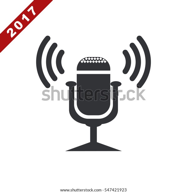 Microphone Icon Vector Flat Design Style Stock Vector (Royalty Free ...