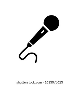 Microphone Icon Vector flat illustration, glyph style design isolated