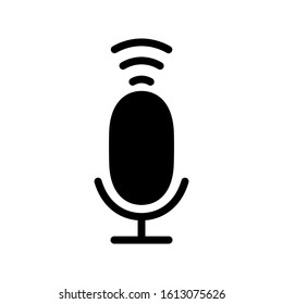 Microphone Icon Vector flat illustration, glyph style design isolated