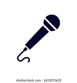 Microphone Icon Vector flat illustration, glyph style design isolated