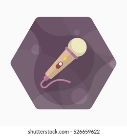 Microphone icon , Vector flat long shadow design.
