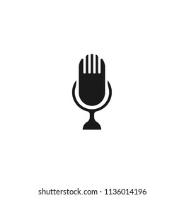 Microphone icon. Vector flat sign.