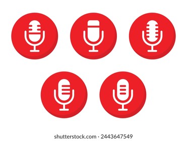Microphone icon vector in flat style. Mic, podcast concept