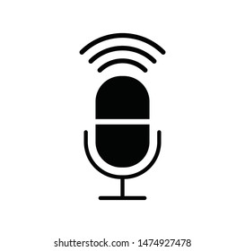 Microphone icon vector flat trendy illustration
