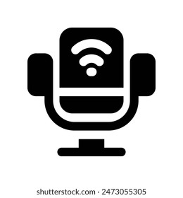 microphone icon. vector glyph icon for your website, mobile, presentation, and logo design.