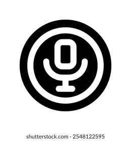 ícone de microfone. ícone de glifos vetoriais para o design de seu site, celular, apresentação e logotipo.