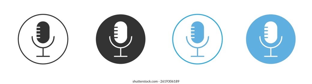 Conjunto gráfico de Vector de icono de micrófono