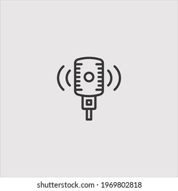 microphone icon vector icon.Editable stroke.linear style sign for use web design and mobile apps,logo.Symbol illustration.Pixel vector graphics - Vector