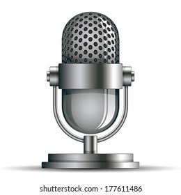 Microphone icon, vector illustration.