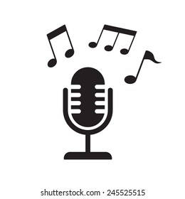 Microphone icon, vector illustration