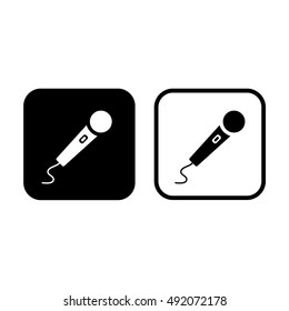 Microphone icon vector illustration. Black and white