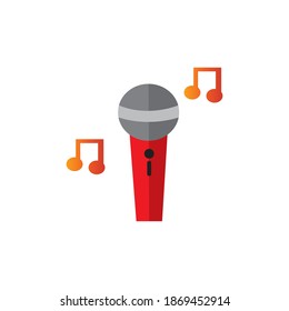 Microphone icon vector illustration color symbol music party design