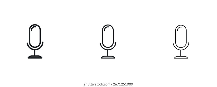 Icono de micrófono Ilustración vectorial eps. Ilustraciones de esquema de Vector