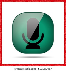 Microphone icon vector illustration eps10. Isolated badge for website or app - stock infographics