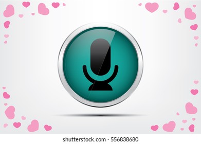 Microphone icon vector illustration eps10. Isolated badge for website or app - stock infographics