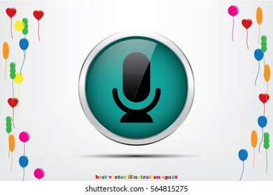 Microphone icon vector illustration eps10. Isolated badge for website or app - stock infographics 