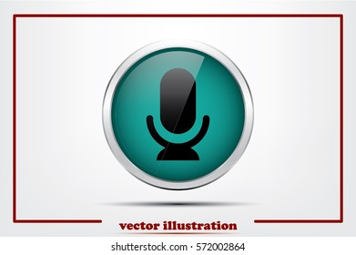 Microphone icon vector illustration eps10. Isolated badge for website or app - stock infographics.