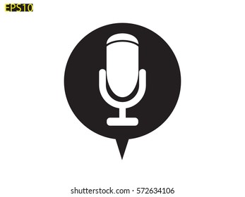 microphone icon, vector illustration eps10