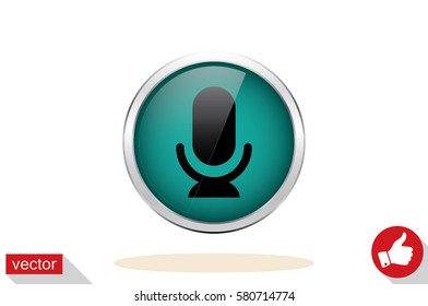 Microphone icon vector illustration eps10. Isolated badge for website or app - stock infographics