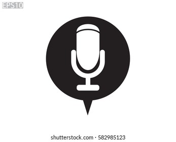 microphone icon, vector illustration eps10