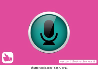 Microphone icon vector illustration eps10. Isolated badge for website or app - stock infographics