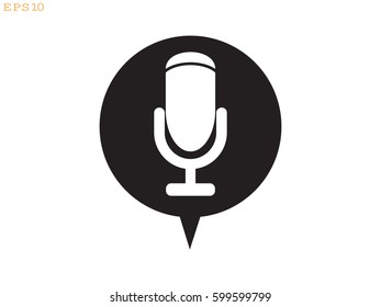 microphone icon, vector illustration eps10