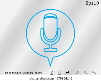 microphone icon, vector illustration eps10