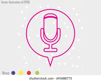 microphone icon, vector illustration eps10