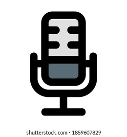 Microphone icon vector illustration in filled line style for any projects, use for website mobile app presentation