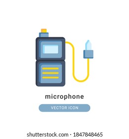 ilustración vectorial de icono de micrófono. diseño plano de icono de micrófono.