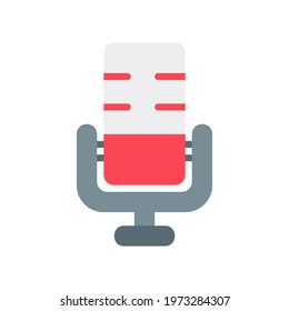 Microphone icon vector illustration in flat style about multimedia for any projects, use for website mobile app presentation