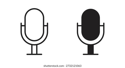 Icono de micrófono. Ilustración vectorial, plano y carrera
