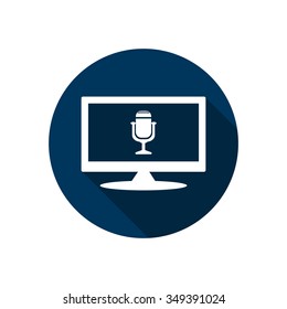 Microphone  icon, vector illustration. Flat design style