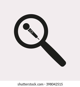 Microphone  icon, vector illustration. Flat design style