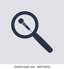 Microphone  icon, vector illustration. Flat design style