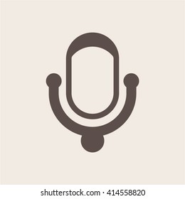Microphone  icon, vector illustration. Flat design style