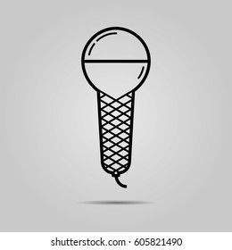Microphone icon. Vector illustration. Flat design.