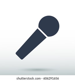 microphone icon, vector illustration. Flat design eps 10