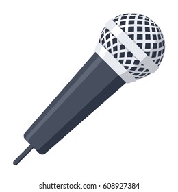 Microphone icon, vector illustration in flat style