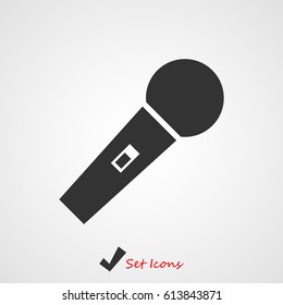 microphone icon, vector illustration. Flat design eps 10