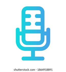 Microphone icon vector illustration in gradient style for any projects, use for website mobile app presentation
