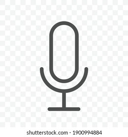 Microphone icon vector illustration isolated sign symbol - black and white style in transparent background.