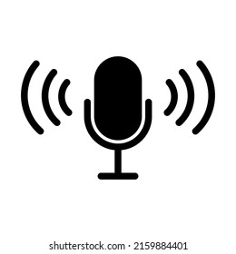 Microphone icon. Vector illustration isolated on white background
