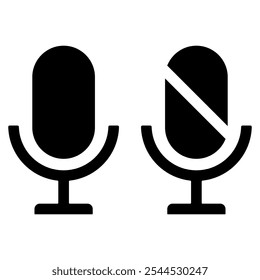 Microphone icon. Vector illustration isolated on white background