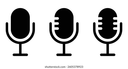 Microphone icon vector illustration isolated on white background.