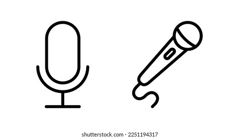 Ilustración vectorial de iconos de micrófono. símbolo de karaoke
