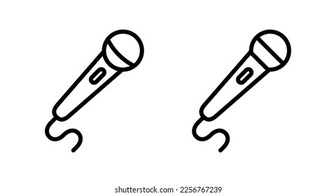 Ilustración vectorial de iconos de micrófono. símbolo de karaoke