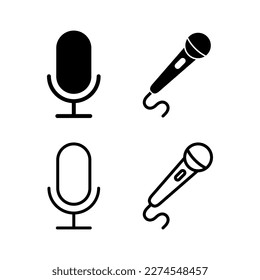 Microphone icon vector illustration. karaoke sign and symbol